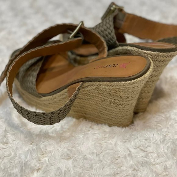 Just Fab Army Green Breeze Wedges - Picture 4 of 6